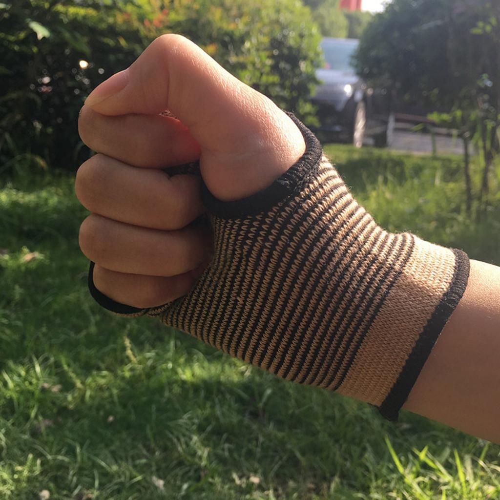 2xStretchy Sport Fitness Hand Palm Wrist Guard Support Band Thumb