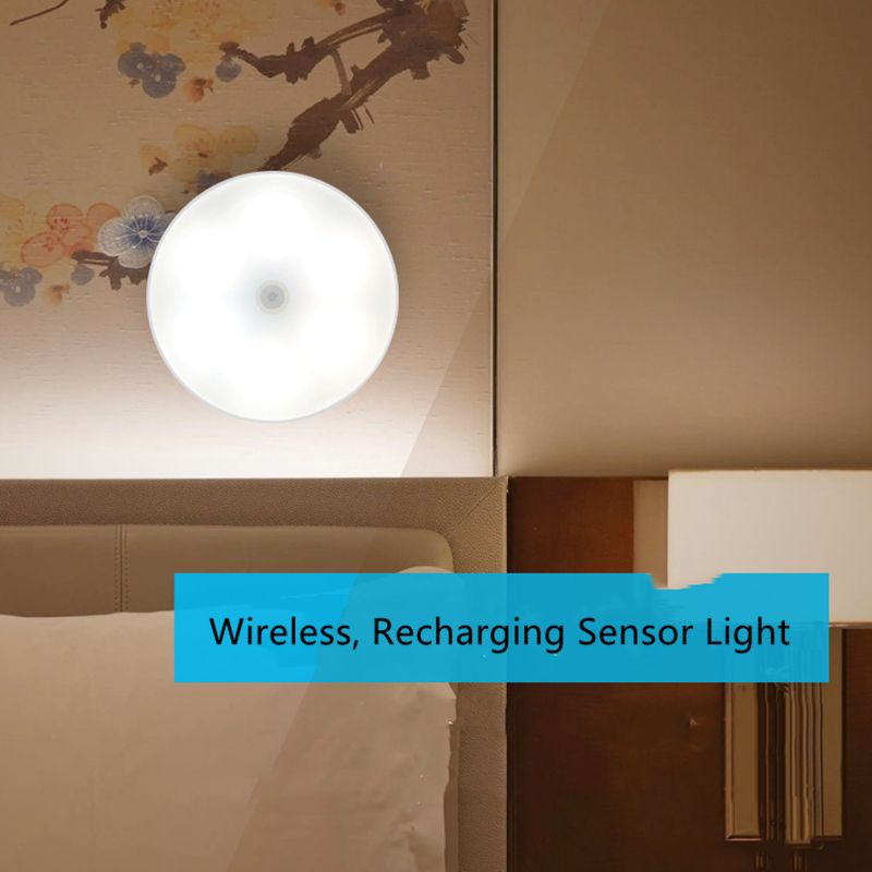 Smart Lamp With Motion Sensor Lights Wireless LED Rechargeable Light Bathroom Cabinets Wardrobe Bedroom Staircase Lighting Lamps-