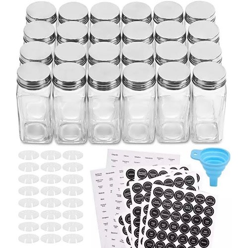 Empty  Glass Spice Jar - 4 Oz - 24Pieces