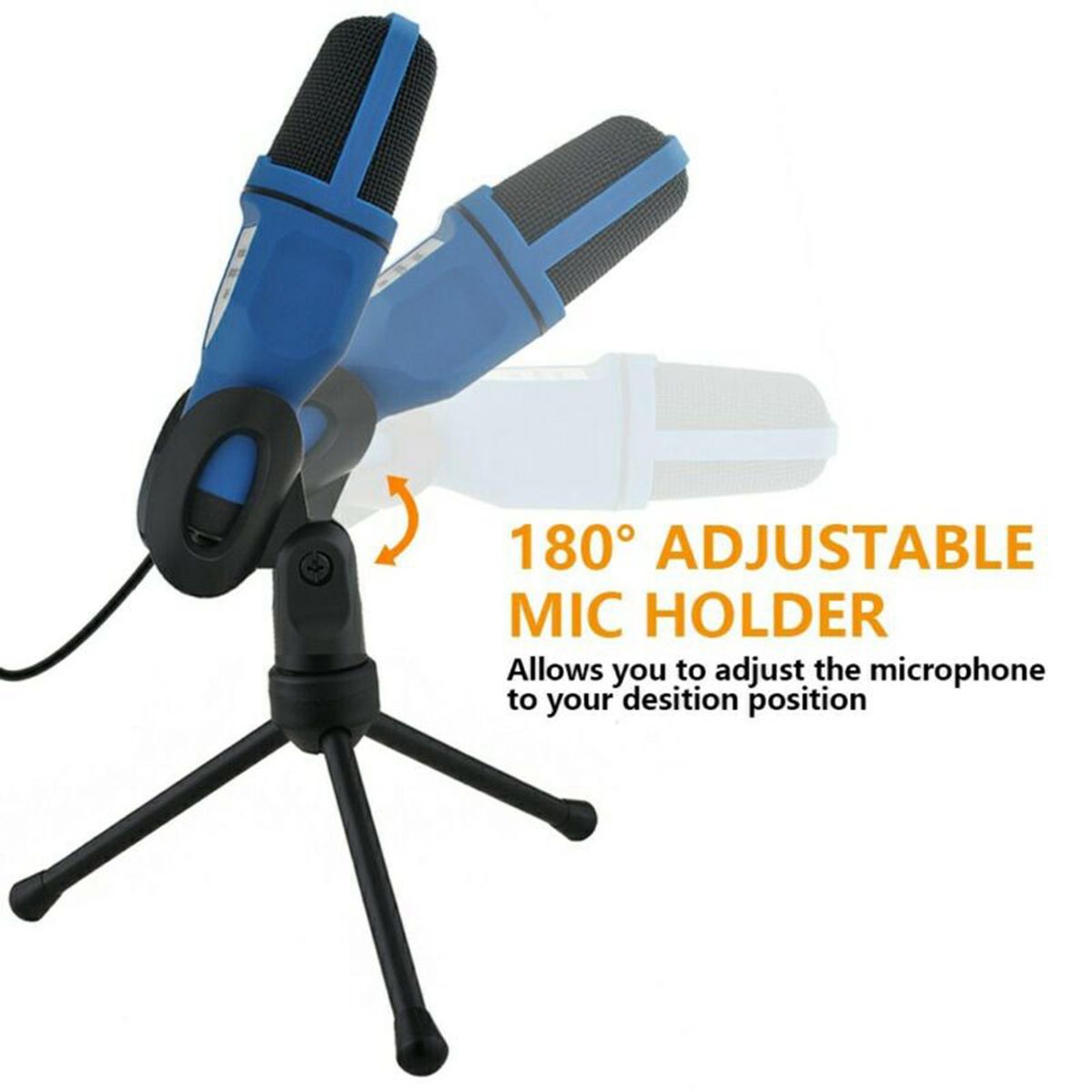 Computer Microphone Podcast USB Condenser Mic With Plug And Play For
