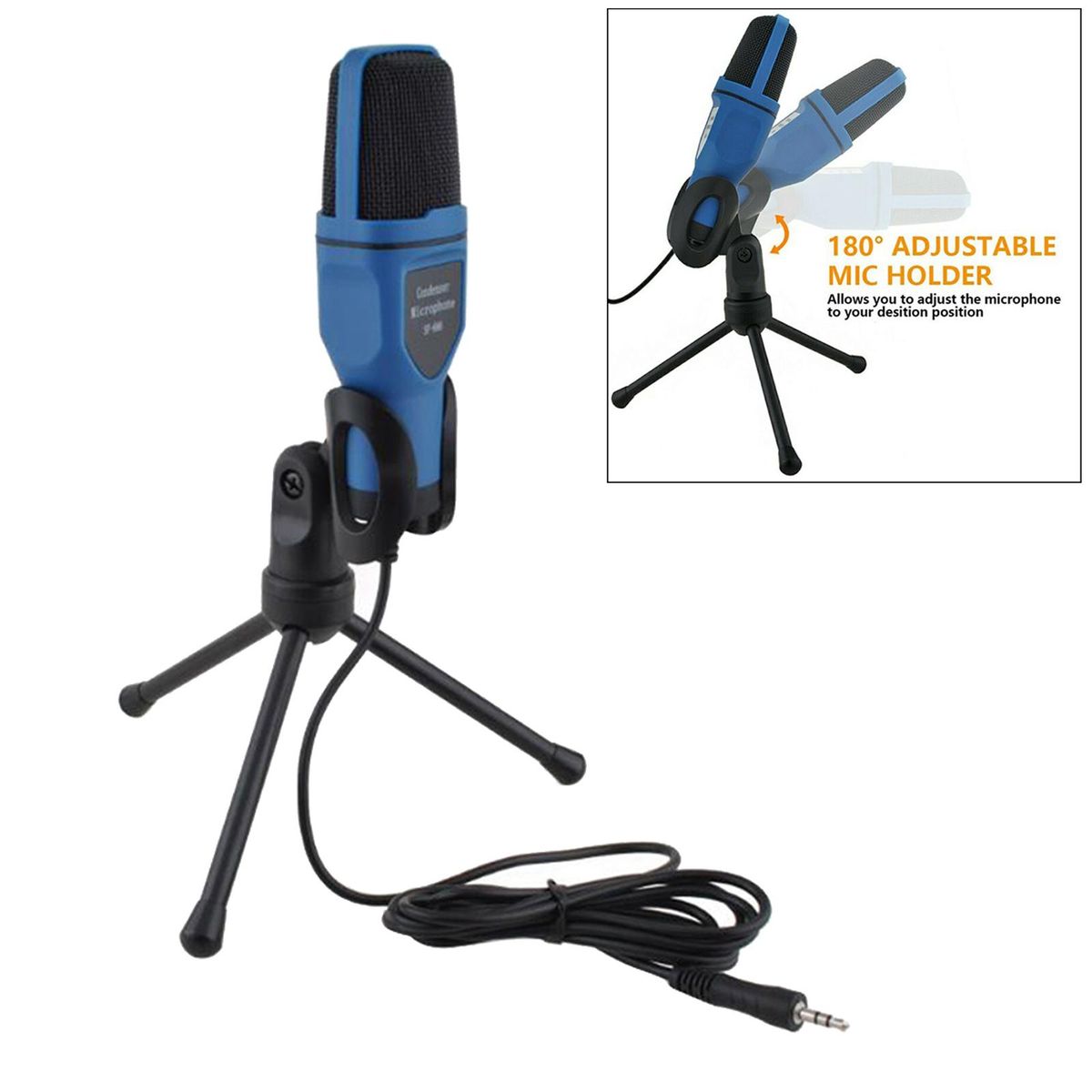 Computer Microphone Podcast USB Condenser Mic With Plug And Play For