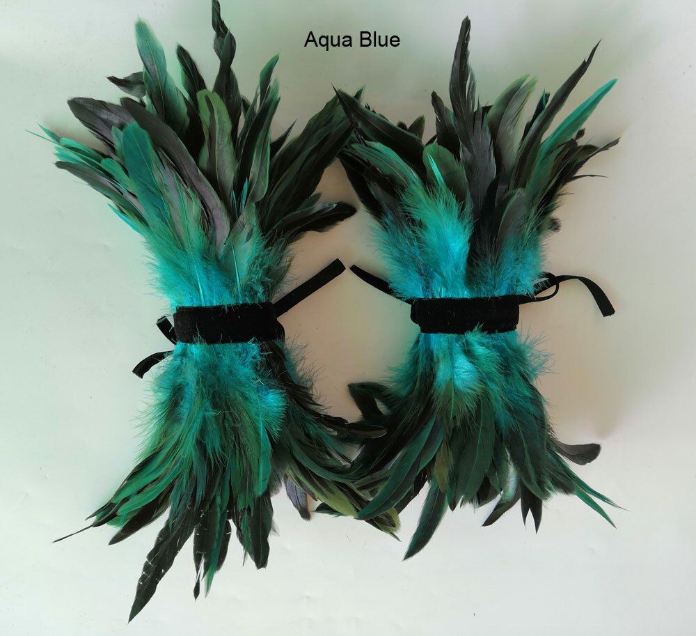 Carnival And Festival Costume Rooster Feather Hand Cuff And