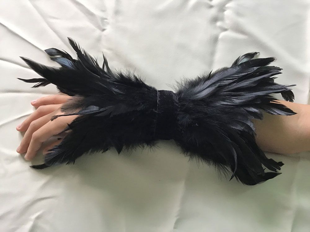 Carnival And Festival Costume Rooster Feather Hand Cuff And