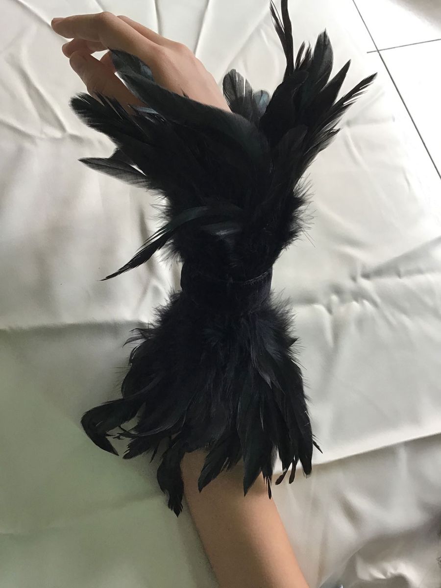Carnival And Festival Costume Rooster Feather Hand Cuff And