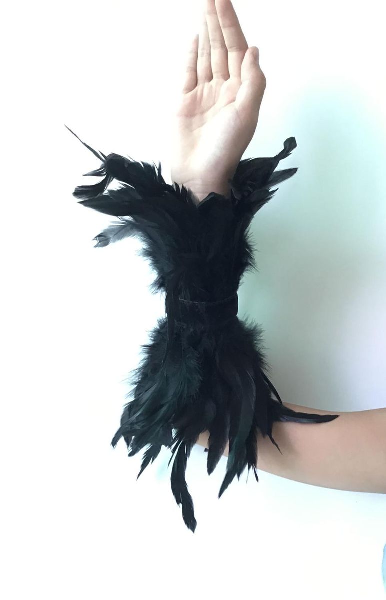 Carnival And Festival Costume Rooster Feather Hand Cuff And