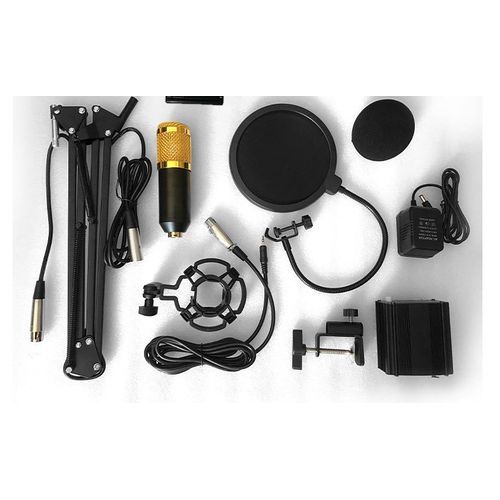Premium BM800 Studio Condenser Microphone Network Karaoke With Special Bracket,Power Supply, Filter