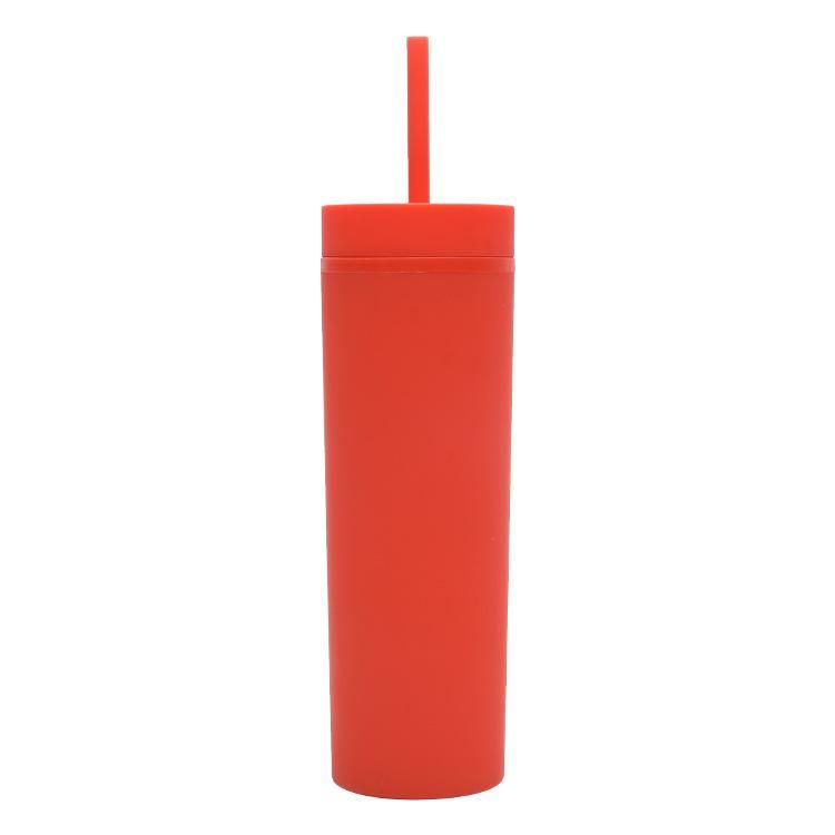 3PCS Reusable Skinny Cup Plastic Tumbler with Lid and Straw,BPA-Free