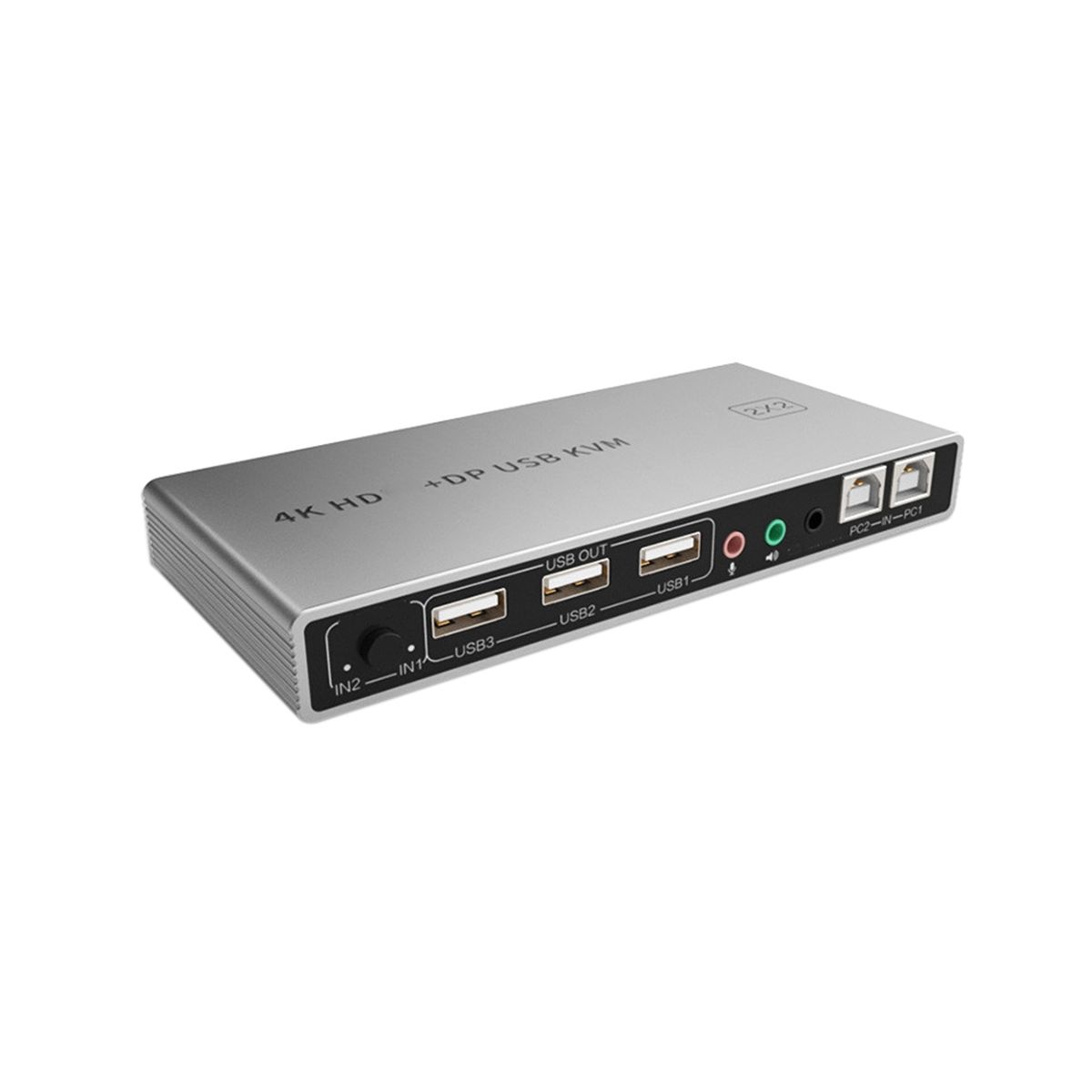 4K 60Hz 2 in 2 Out HD Dual Screen Switcher 2 PC Switching