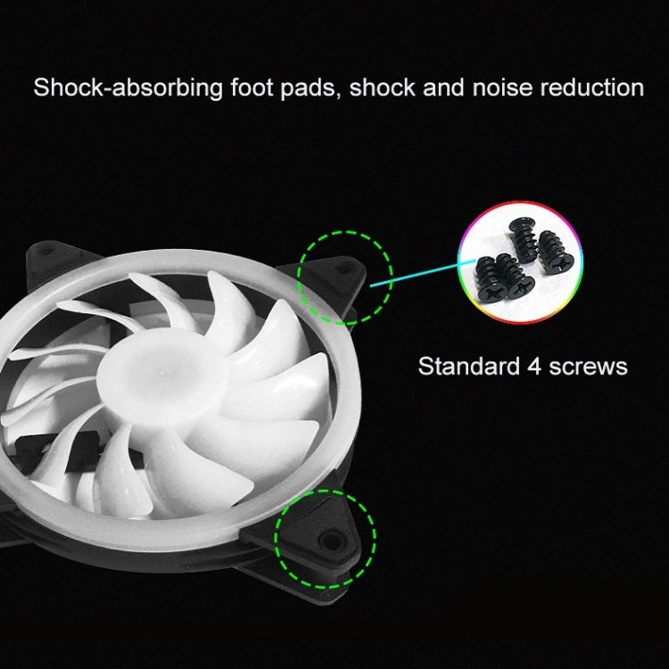 Computer CPU RGB Luminous Radiator 3 Fans+Remote Control