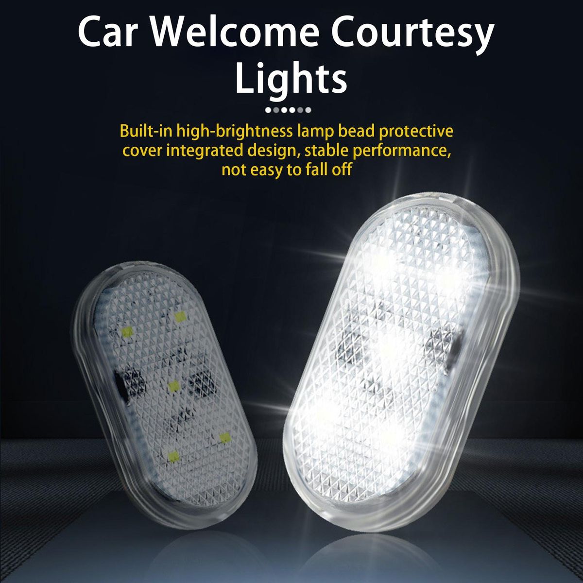 2Pcs Courtesy Lights Interior Car Door Lights Clear