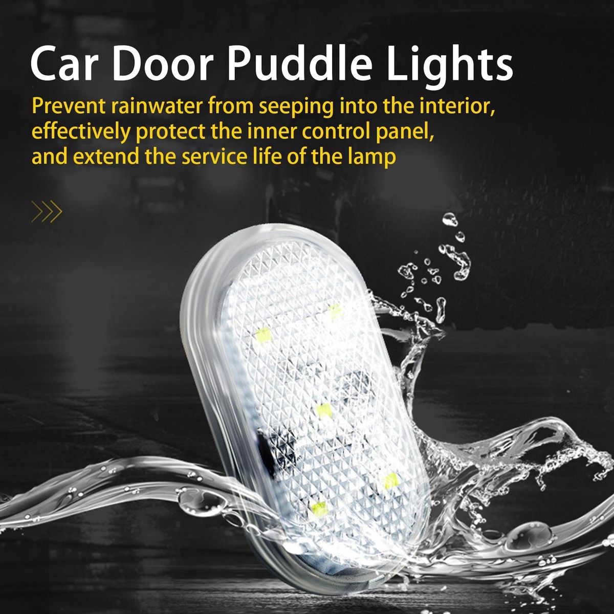 2Pcs Courtesy Lights Interior Car Door Lights Clear