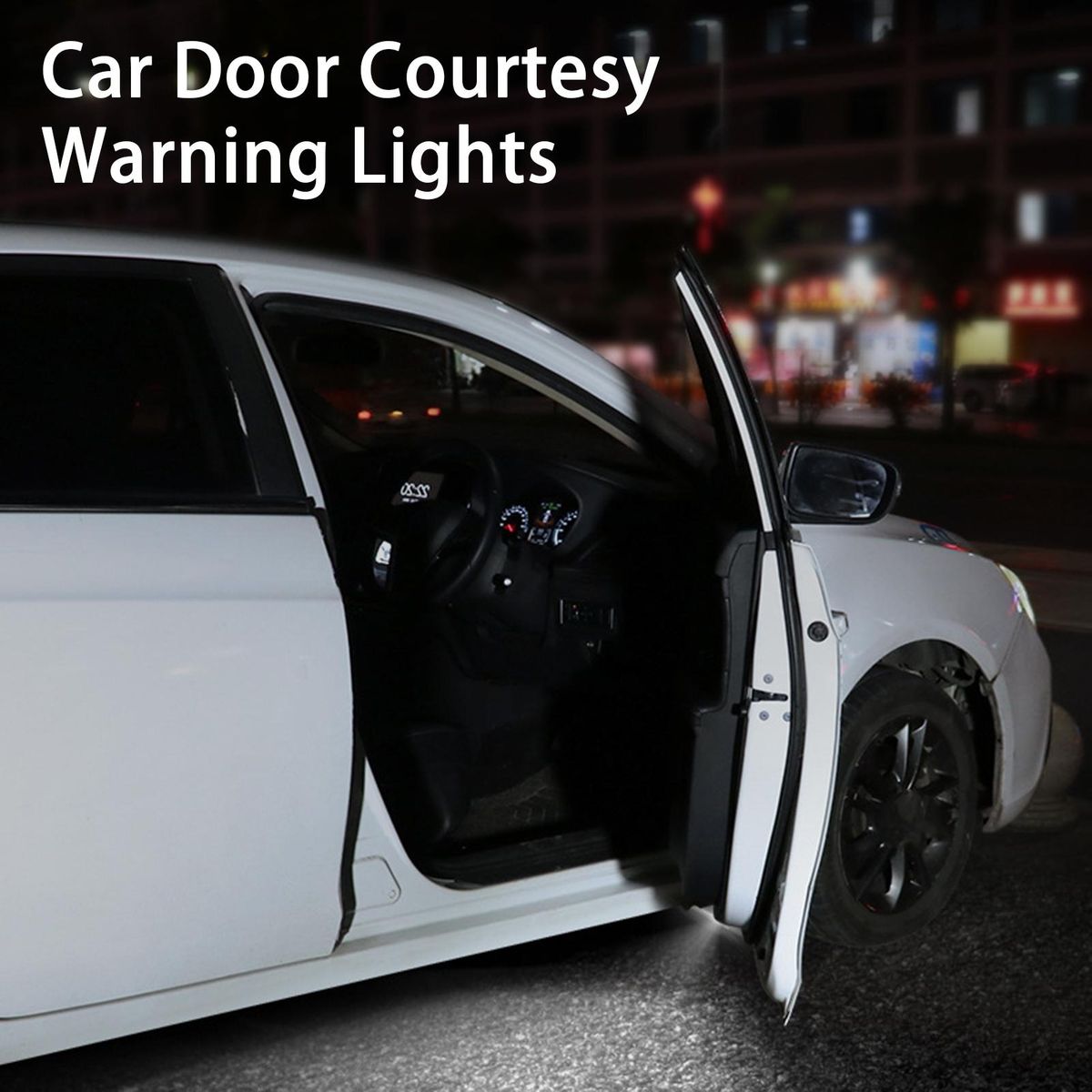 2Pcs Courtesy Lights Interior Car Door Lights Clear