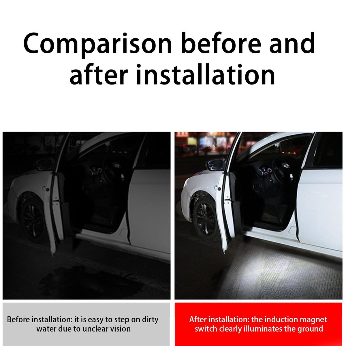 2Pcs Courtesy Lights Interior Car Door Lights Clear