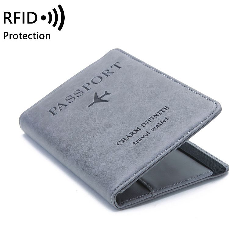 Passport Holder Document Travel Case With R-fid - Gray