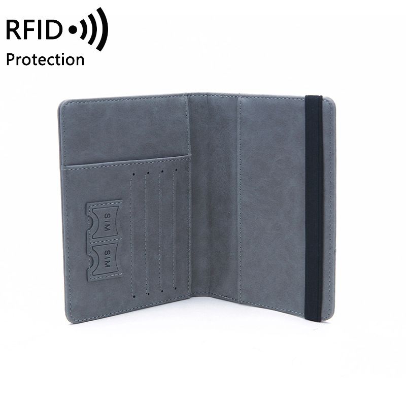 Passport Holder Document Travel Case With R-fid - Gray
