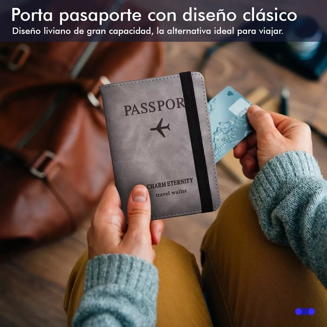 Passport Holder Document Travel Case With R-fid - Gray