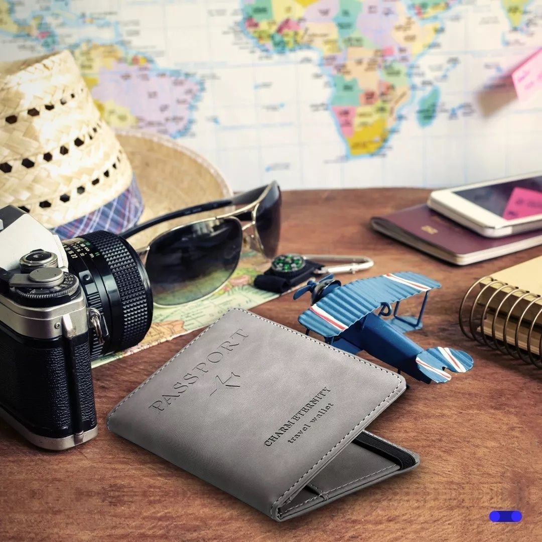 Passport Holder Document Travel Case With R-fid - Gray