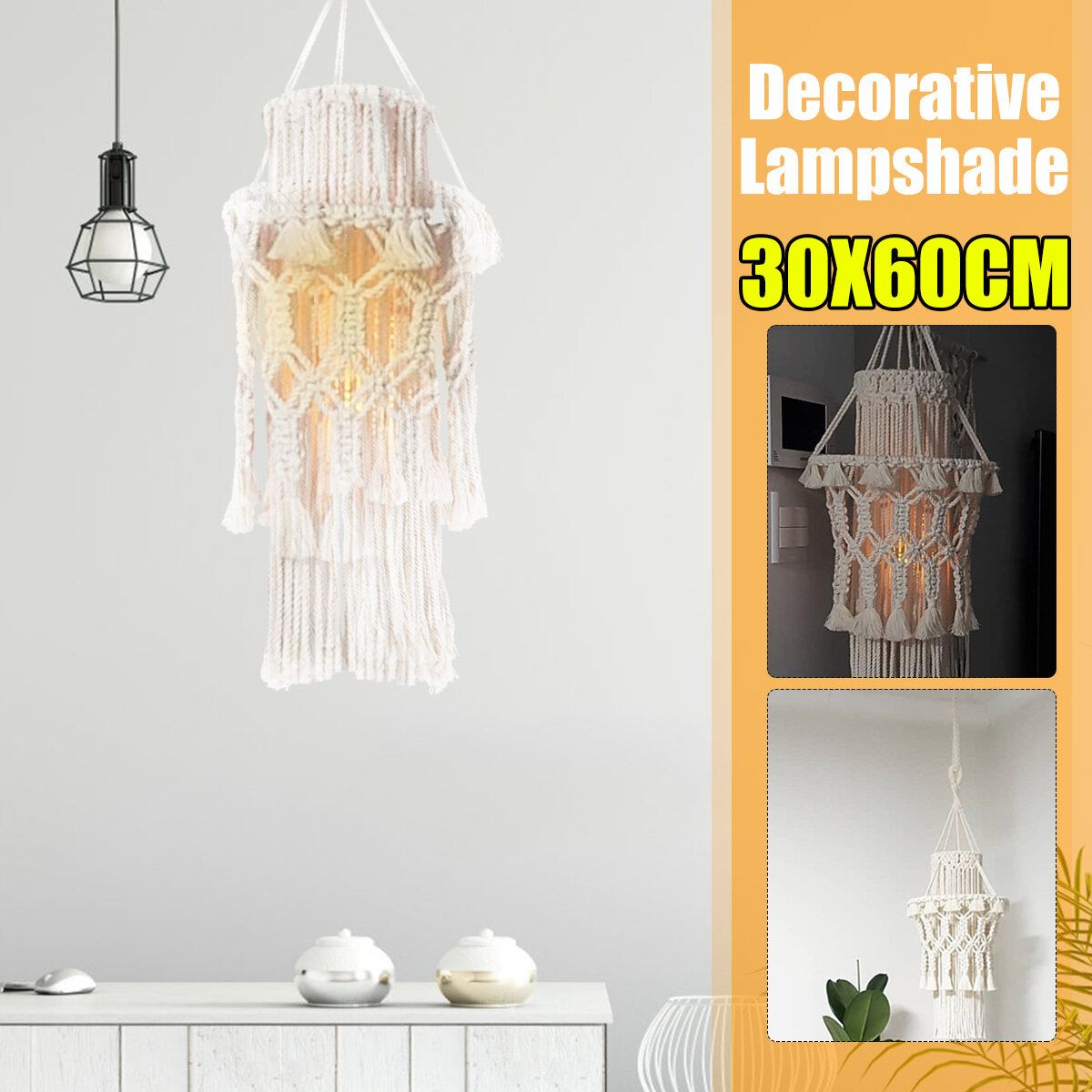 Bohemian Hand-woven Decorative Lampshade Chandelier Bohemian Pendant Creative Home Stay