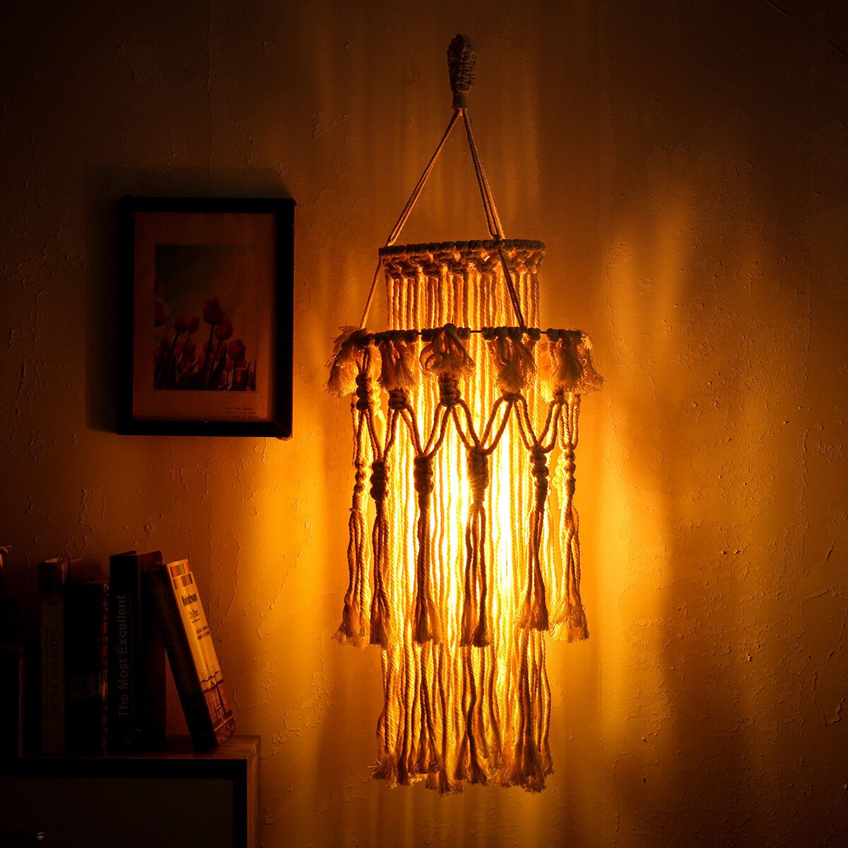 Bohemian Hand-woven Decorative Lampshade Chandelier Bohemian Pendant Creative Home Stay