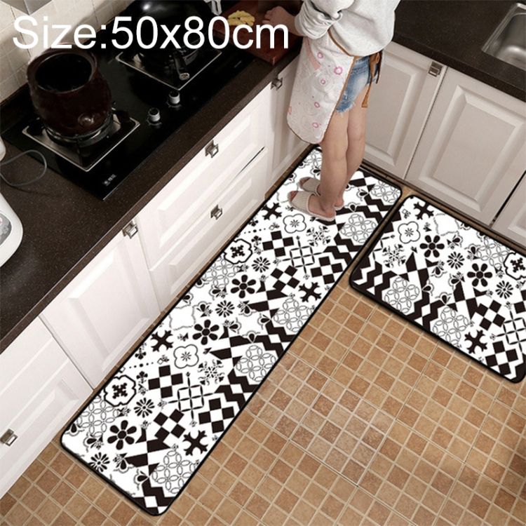 Geometric Lattice Carpet Kitchen Bath Antiskid Mat 50x80cm