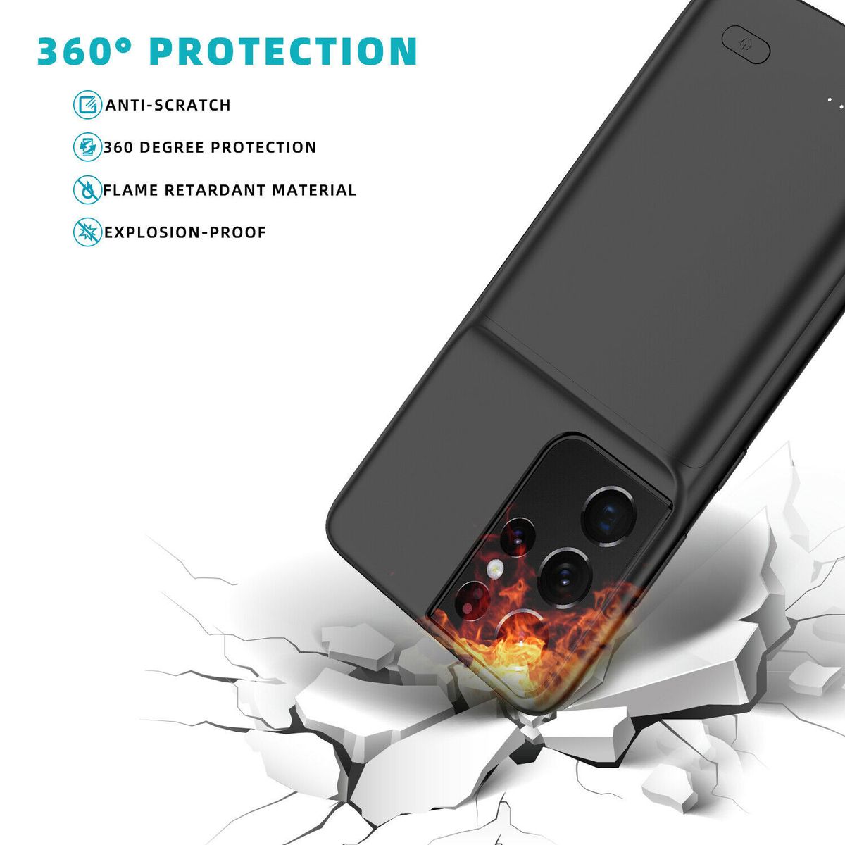 S21 Charger Case For Samsung Galaxy S21 Ultra Slim External
