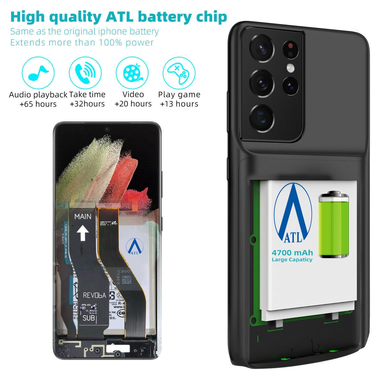 S21 Charger Case For Samsung Galaxy S21 Ultra Slim External
