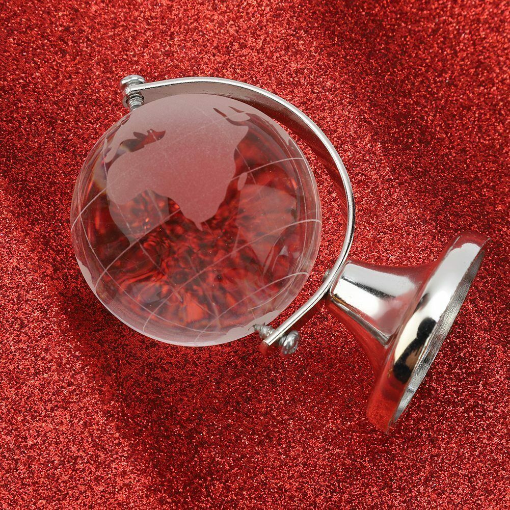 Round Earth Globe World Map CrystalClear Sphere-Silver