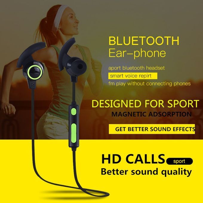 Wireless Sports Transmitter Headset In-ear Stereo Binaural 4.1 Universal-dynamic Green