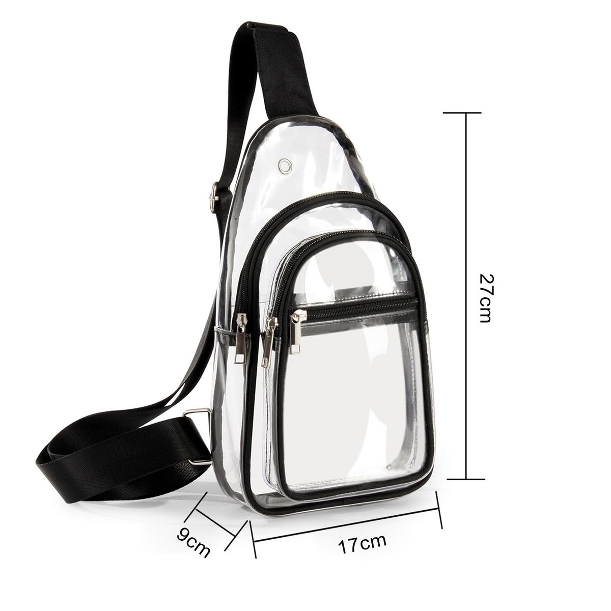 Stadium Bag Sporty Transparent Crossbody Bag with for Concerts Clear