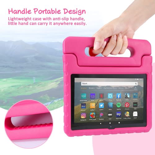 Fire Hd 8 Tablet - 10th Gen With Alexa - 32GB - ROM - 2GB RAM + Pink Flexible Proof Case