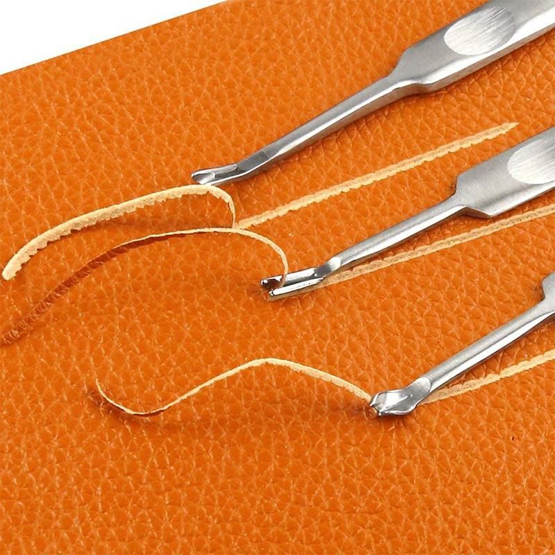 6Pcs 1/2/4/6 Prong DIY Diamond Lacing Stitching Chisel Set Leather Edge Skiving DIY Craft Tool, Industrial Grade White Steels Leather Craft Kits - Rugged Durable (4mm)