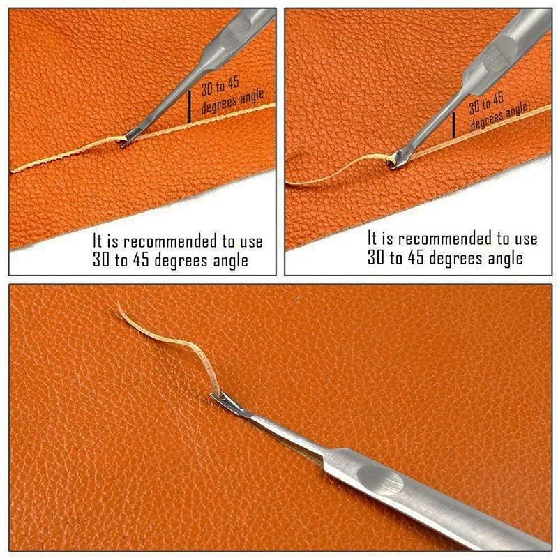 6Pcs 1/2/4/6 Prong DIY Diamond Lacing Stitching Chisel Set Leather Edge Skiving DIY Craft Tool, Industrial Grade White Steels Leather Craft Kits - Rugged Durable (4mm)