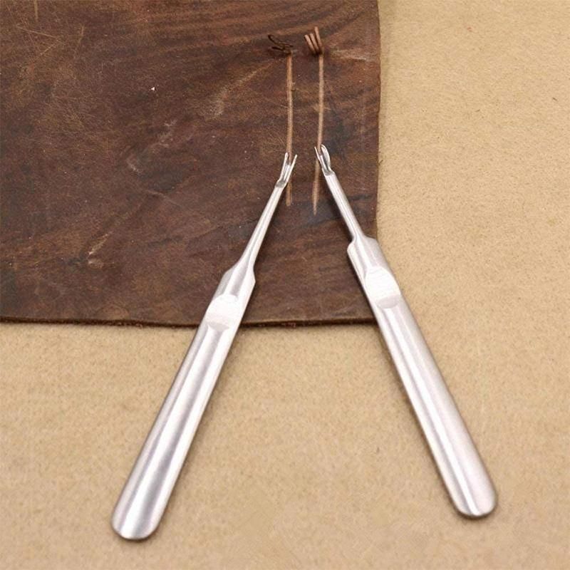 6Pcs 1/2/4/6 Prong DIY Diamond Lacing Stitching Chisel Set Leather Edge Skiving DIY Craft Tool, Industrial Grade White Steels Leather Craft Kits - Rugged Durable (4mm)