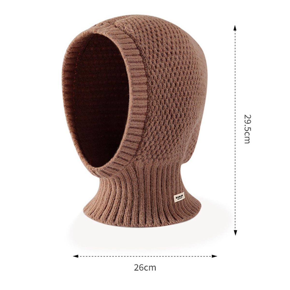 Women Cap Scarf Outdoor Knitted Warm Hat Scarf Khaki