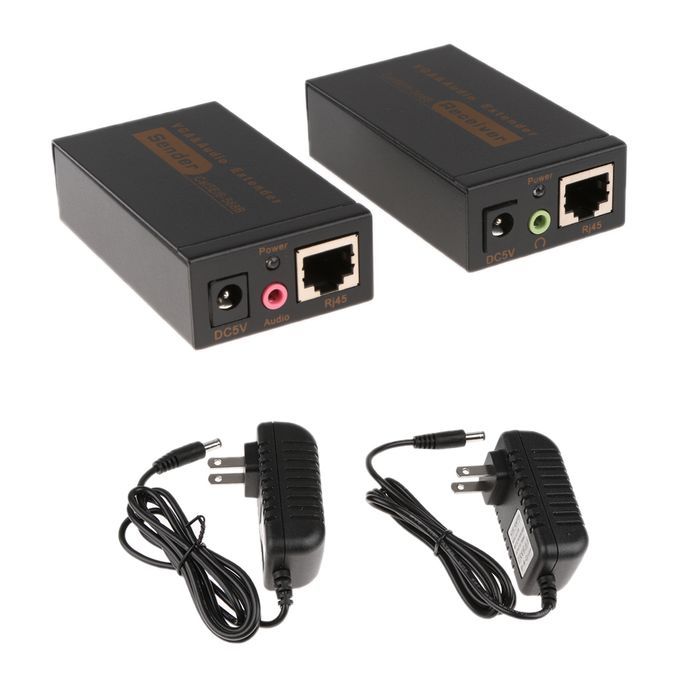 VGA RJ45 CAT5e/6 Extender Sender Receiver HD Adapter Up To 100m 328ft