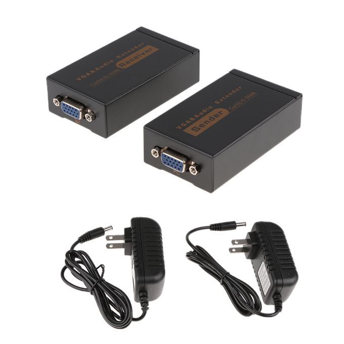 VGA RJ45 CAT5e/6 Extender Sender Receiver HD Adapter Up To 100m 328ft