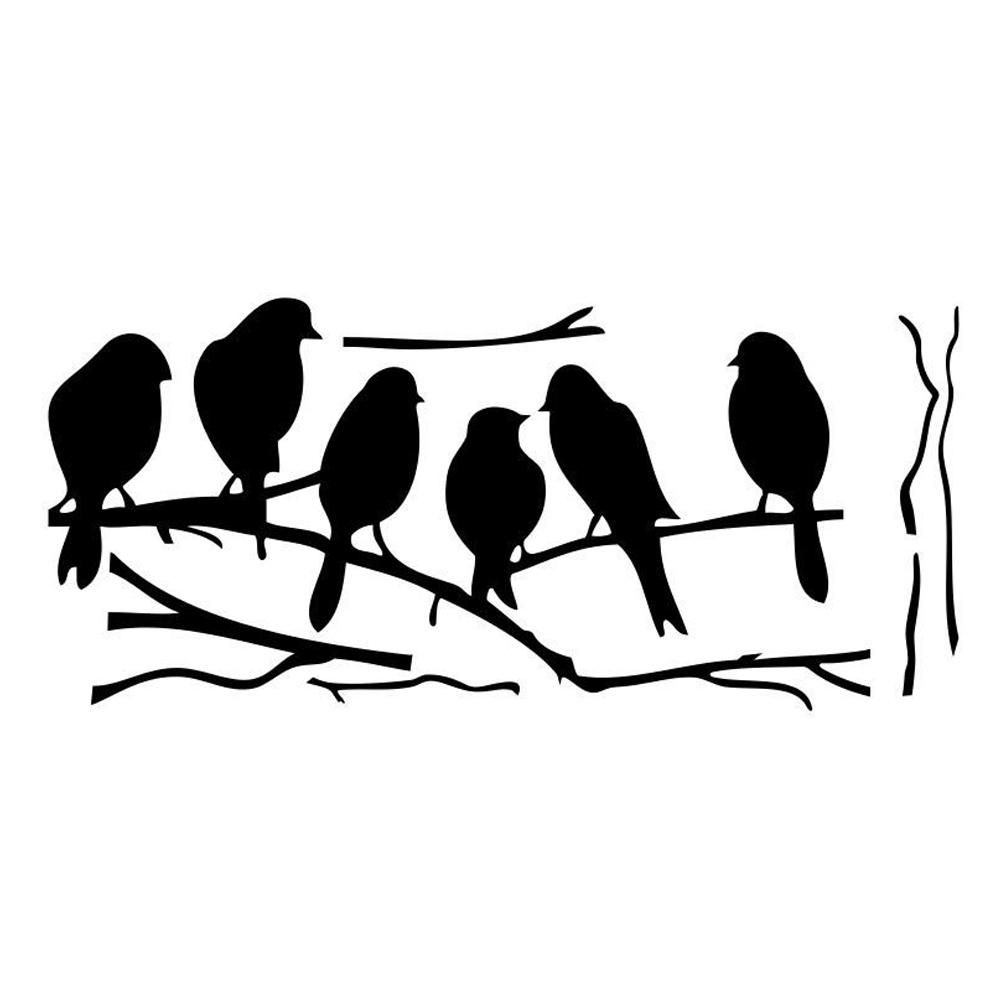 BIRDS ON A WIRE Wall Stickers Birds Wall Stickers quote vinyl wall sticker sitting room sofa wall bedroom art decoration mural art wallpaper decal Black