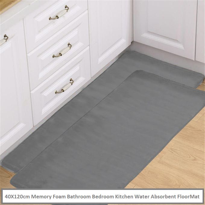 Mate Grey  Bathroom Water Absorbent Floor Mat  40X120cm