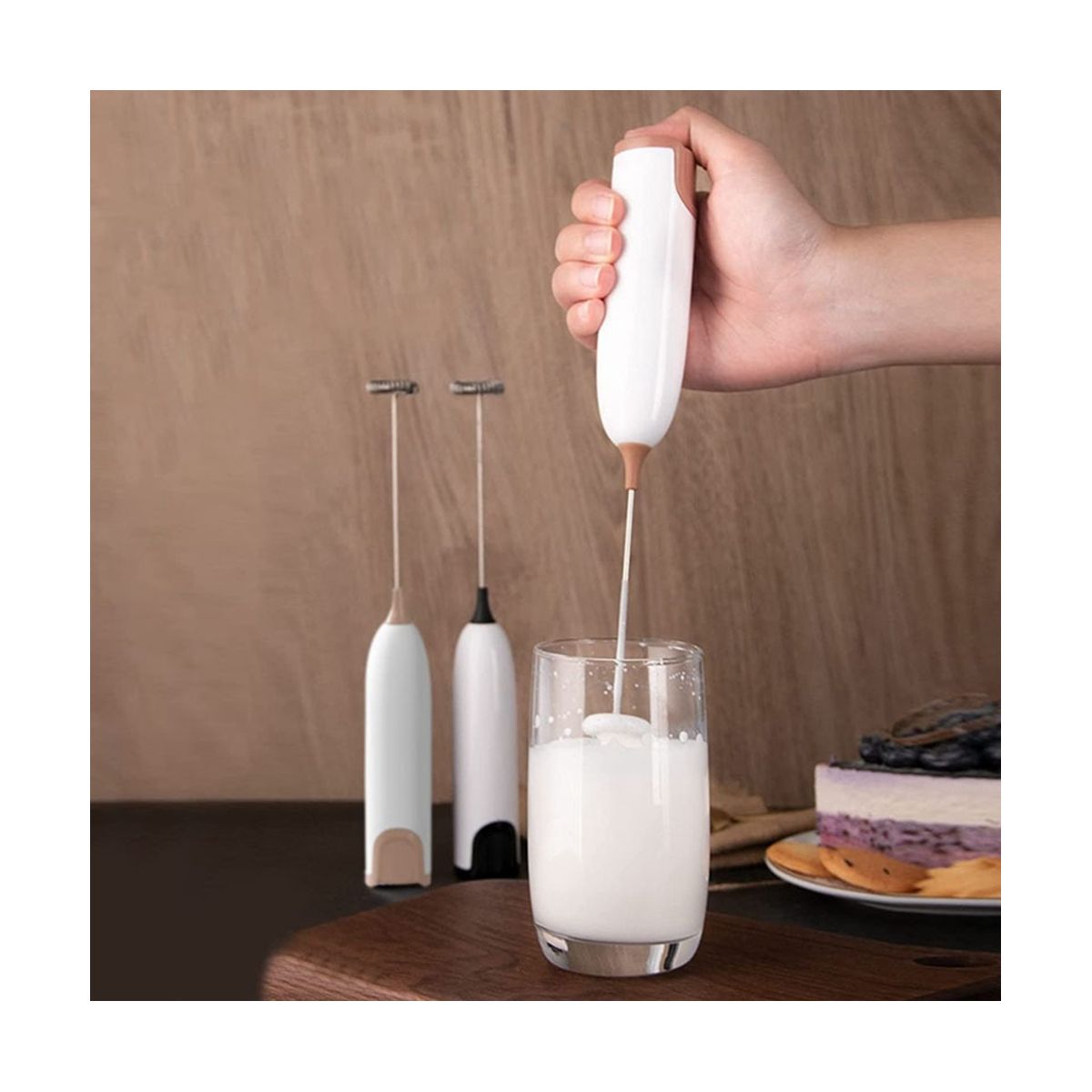 Electric Kitchen Foamer Whisk Mixer Stirrer Coffee Cappuccino Whisk Frothy Egg Beater Coffee Color