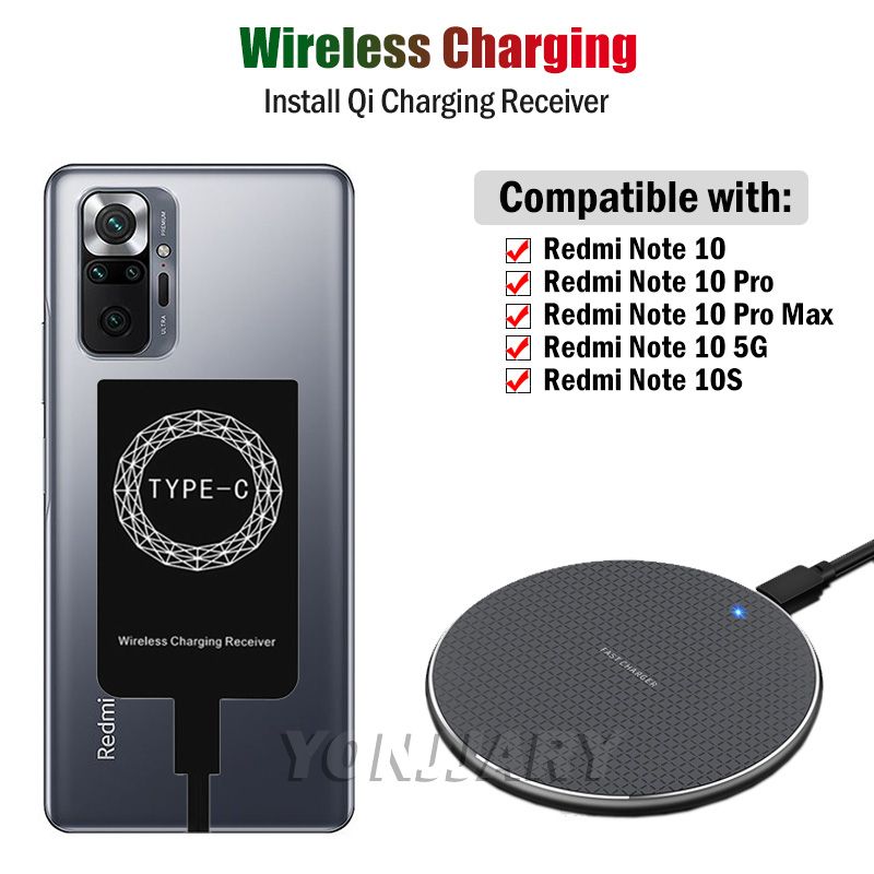 Qi Wireless Charging Receiver For Xiaomi Redmi Note 10 Pro