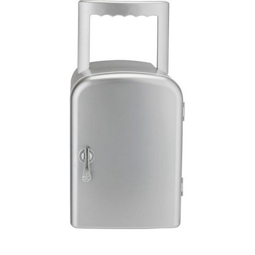 4 Litre Silver Mini Travel Fridge With A Classic, Contemporary Design
