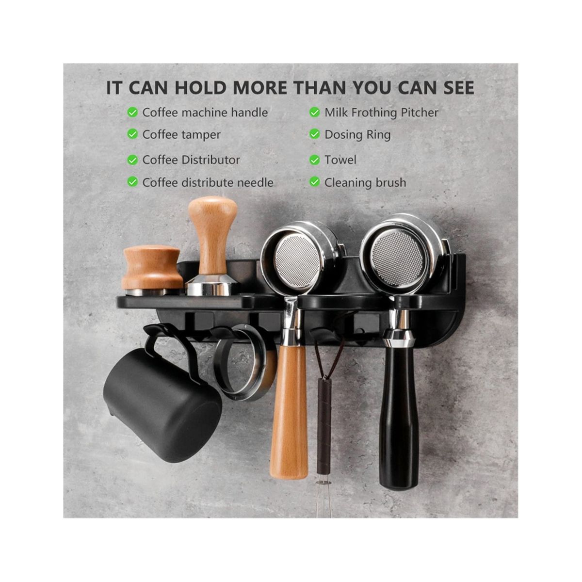 51mm Coffee Set Portafilter Storage Wall Rack Self-Adhesive Wall Mount Espresso Coffee Filter Holder