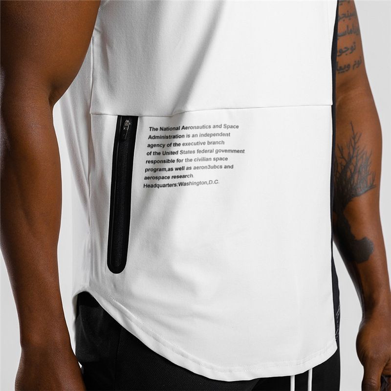 Men Zipper Sleeveless Vest Summer Breathable Quick-drying Male Tight Gyms Clothes Bodybuilding Undershirt Fitness Tank Tops-black
