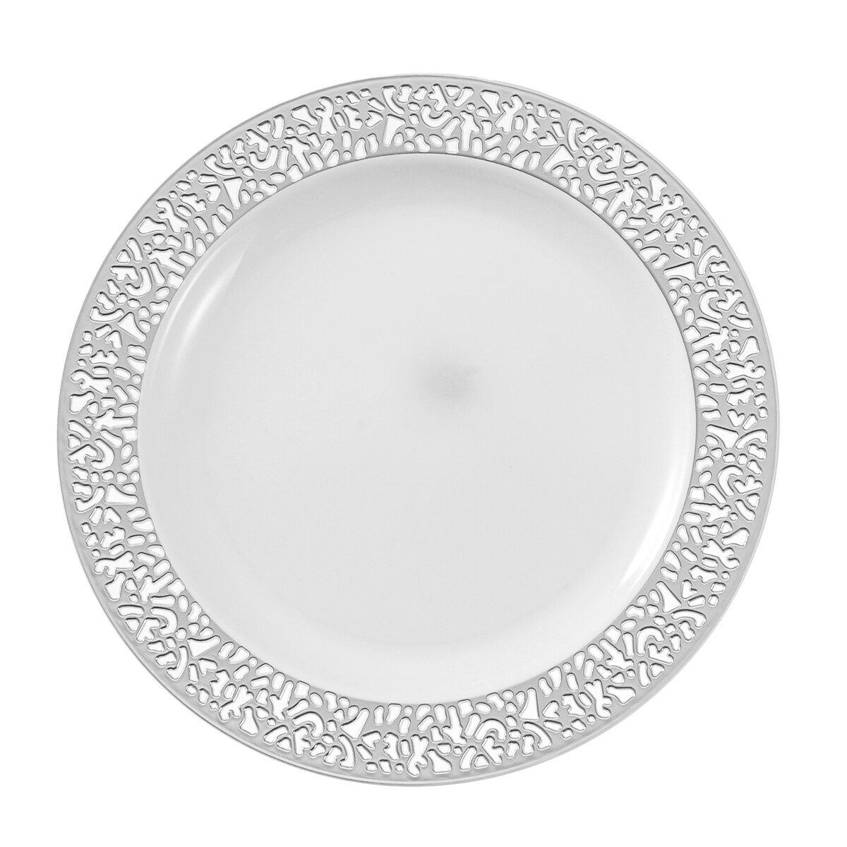 7.5 Inch 6pcs Disposable Plastic Tableware Plates Dinner Wedding Party Supply Silver