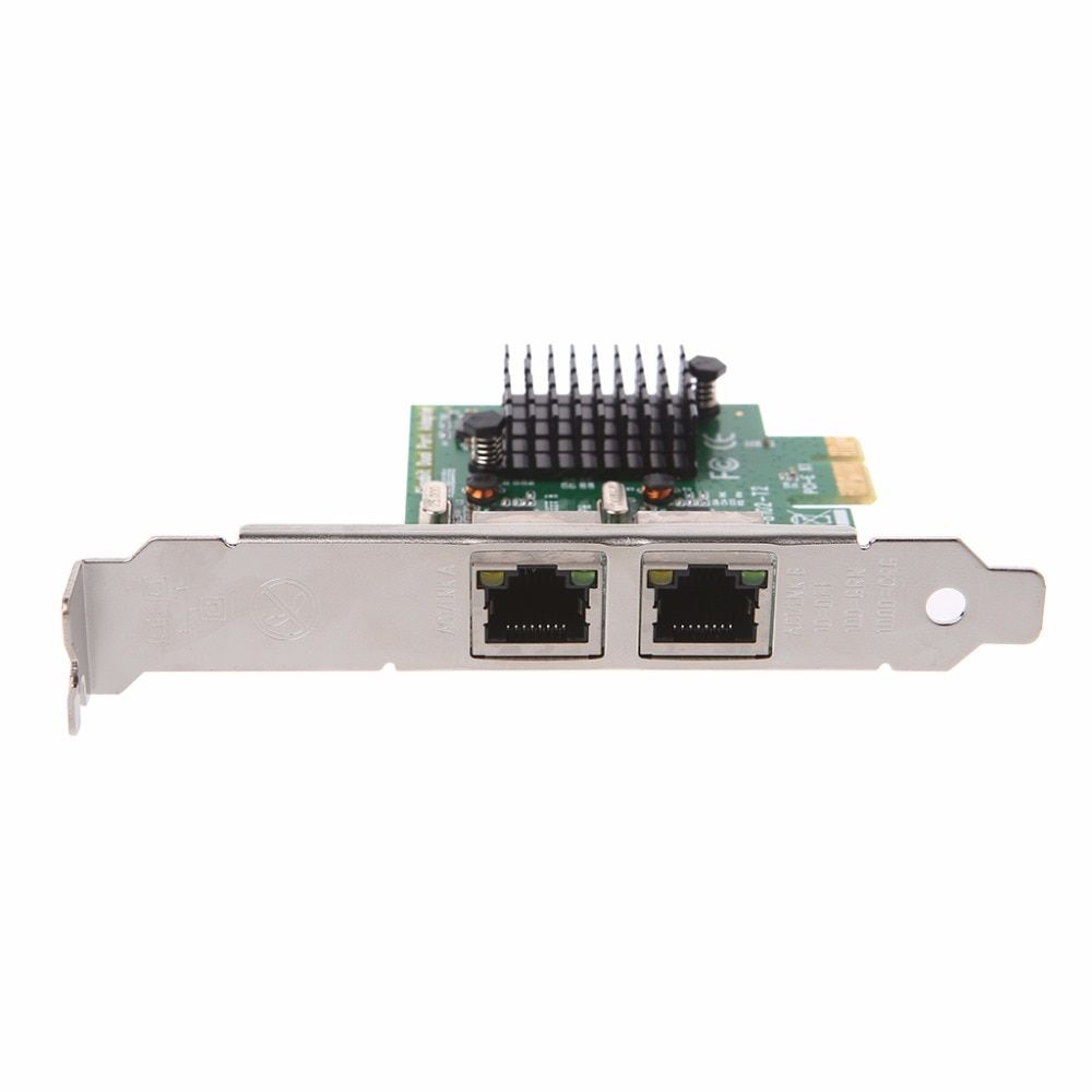 Dual-Port Express PCI-E X1 Gigabit Ethernet Network Card 10/100/1000Mbps Rate LAN Adapter High Quality Au06 19 Dropship