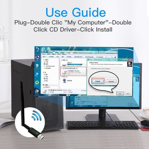USB WiFi Bluetooth Adapter 600Mbps Dual Band 2.4/5Ghz Wireless External Receiver USB Mini WiFi Dongle Network Card For PC/Laptop AC600 Mini USB