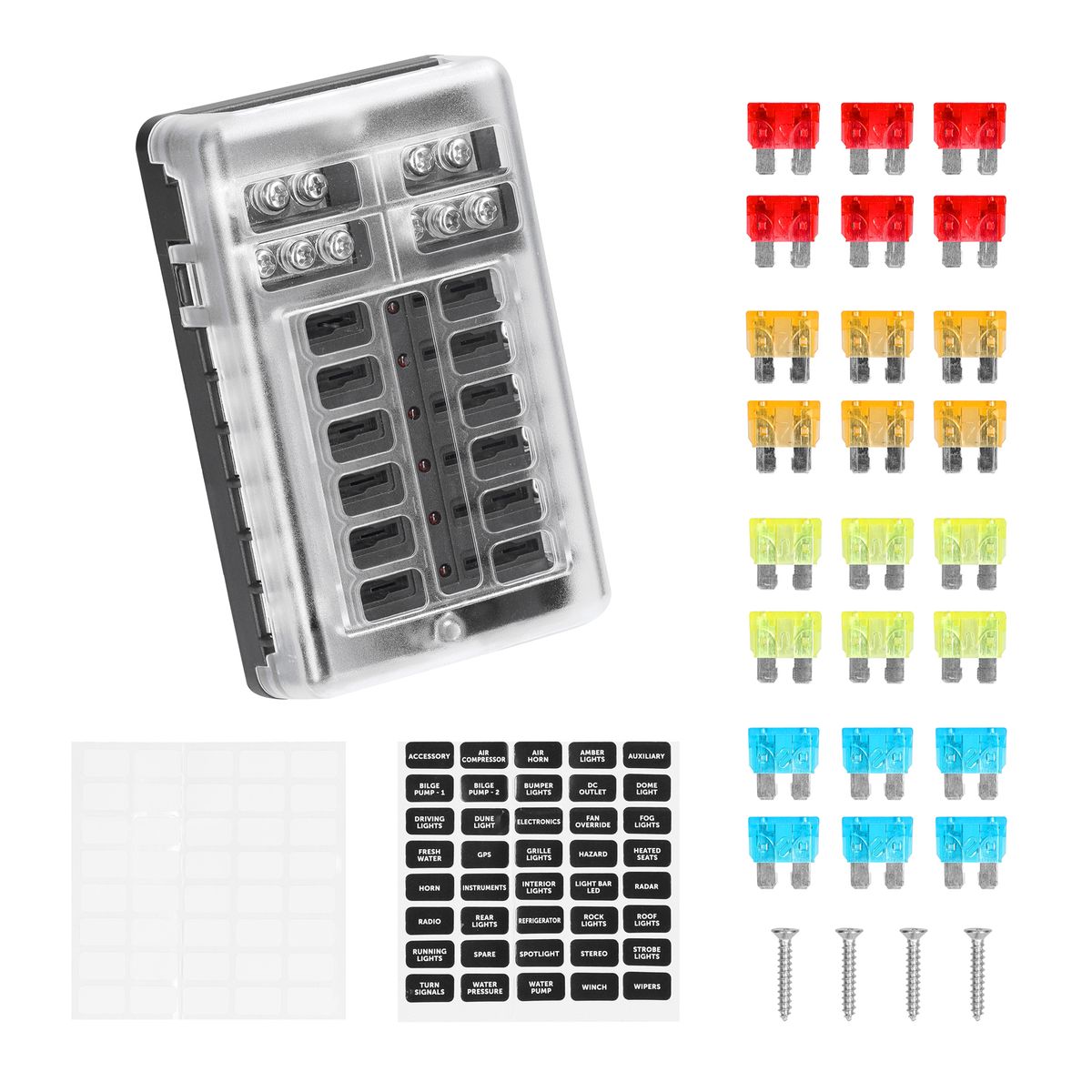 Positive And Negative Anodes Fuse Block Box Transparent