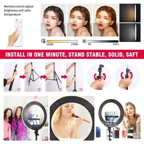 18 Inch Ring Light With 1.9m Tripod Stand