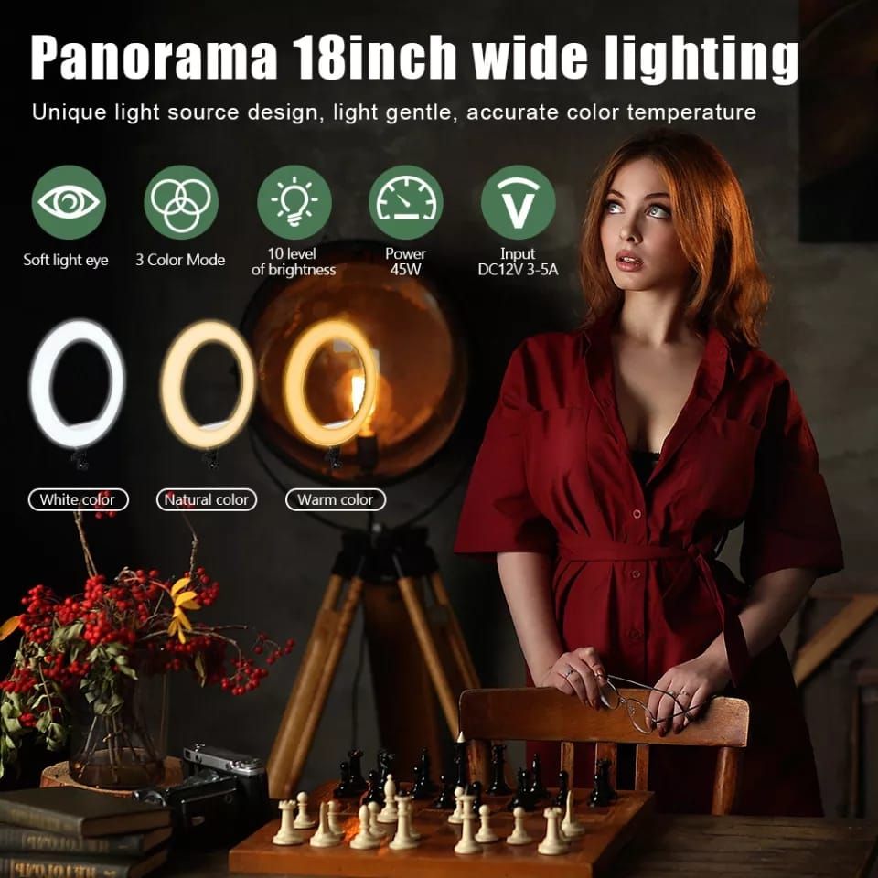 18 Inch Ring Light With 1.9m Tripod Stand