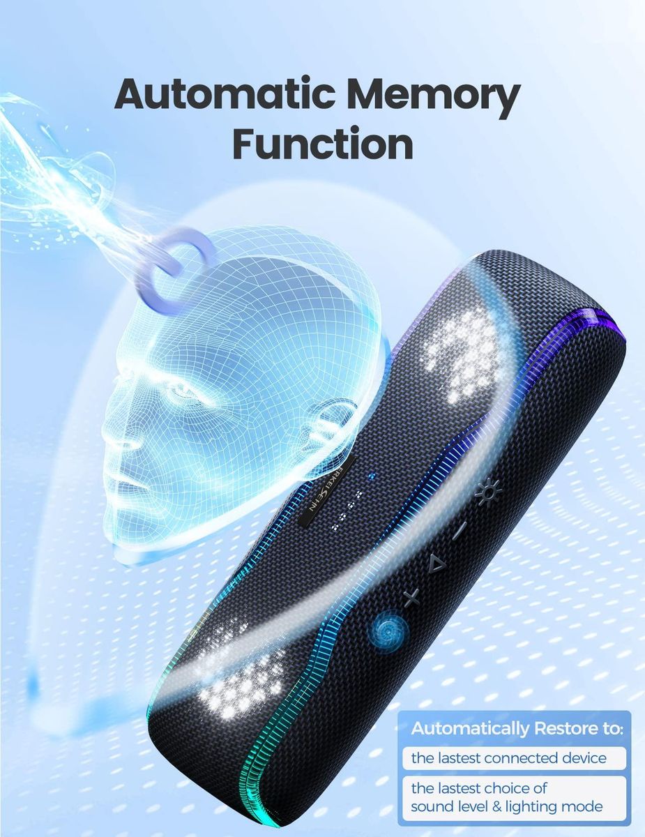Portable Bluetooth Speaker, IPX7 Waterproof Wireless Speaker with Colorful Flashing Lights, 25W Super Bass with 24H Playtime, 100ft Bluetooth Range,Pairing for Outdoor, Home, Party,Travel
